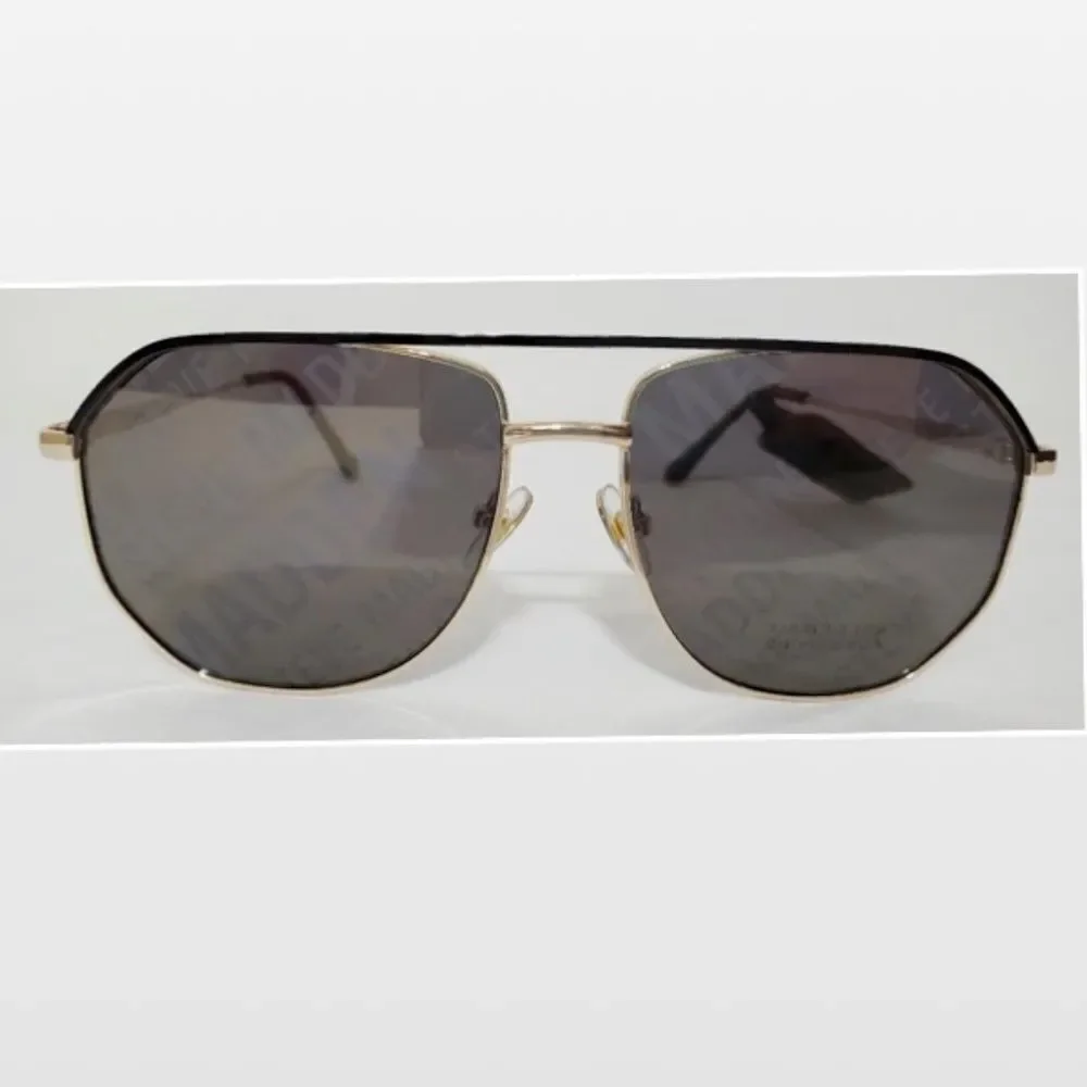 New Steve Madden Sunglasses Logo Printed Mirrored Aviators Black Gold NWT - Picture 4 of 16